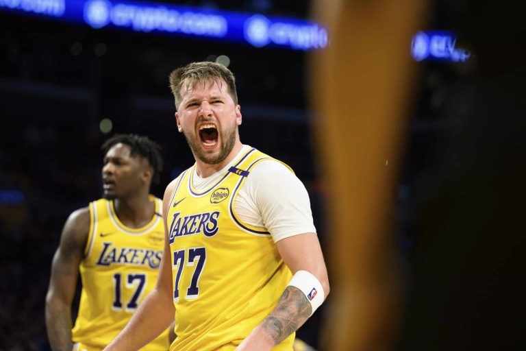 Luka Doncic frustrated by his rough shooting game for Lakers