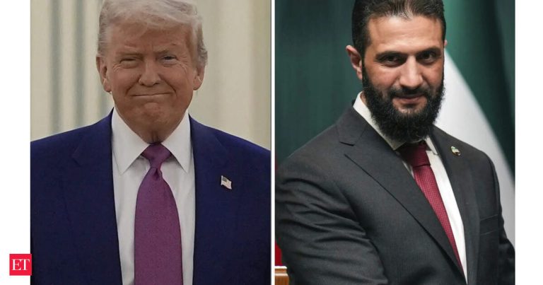 Donald Trump meets with Syria’s former-insurgent-turned-leader in Saudi Arabia