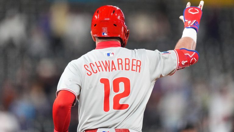 Schwarber hits 300th home run as Phillies rally to beat Rockies