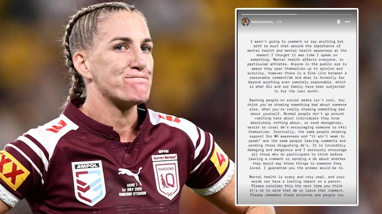 Wife of Maroons captain Ali Brigginshaw calls out online hate; NSW v Qld
