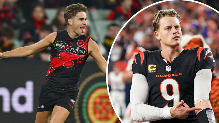 Essendon’s Matt Guelfi reveals details of dinner with NFL superstar Joe Burrow