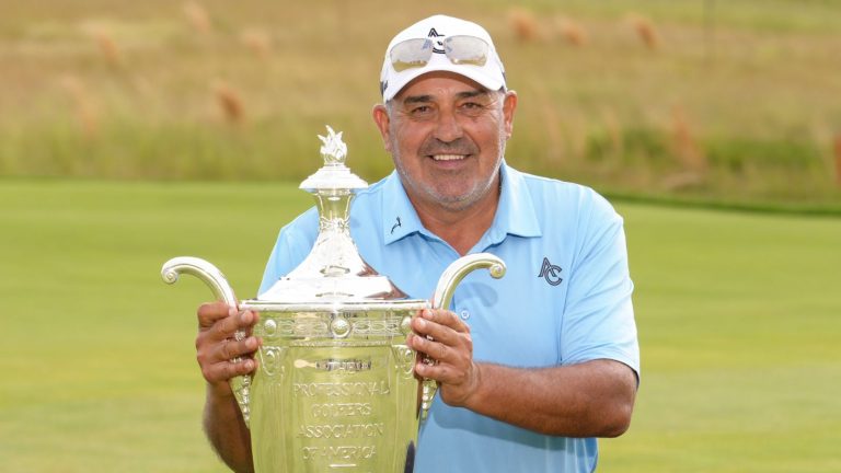 Senior PGA Championship: Angel Cabrera rallies past Padraig Harrington to win | Golf News