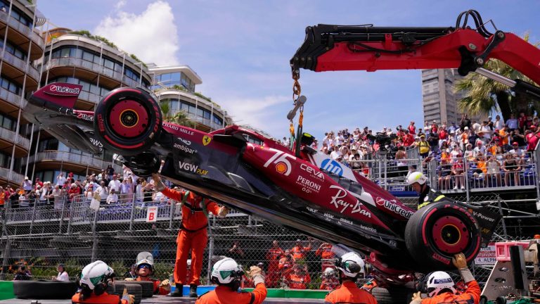 Monaco GP: Lewis Hamilton crashes after Charles Leclerc sets pace from Max Verstappen ahead of qualifying | F1 News