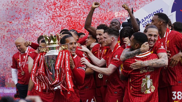 Liverpool lift 2024/25 Premier League trophy in front of packed Anfield crowd | Football News