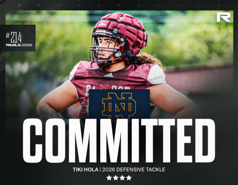 Notre Dame lands a commitment four-star DL Tiki Hola
