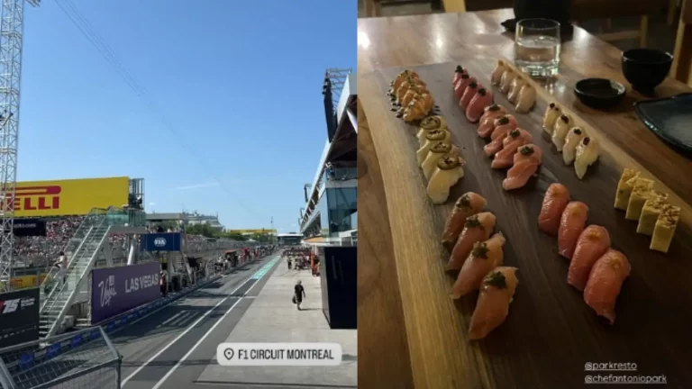 Hours after attending Canadian GP’s qualifying with his fiancee Caitlin, Nick Suzuki enjoys boatload of sushi at popular Japanese restaurant