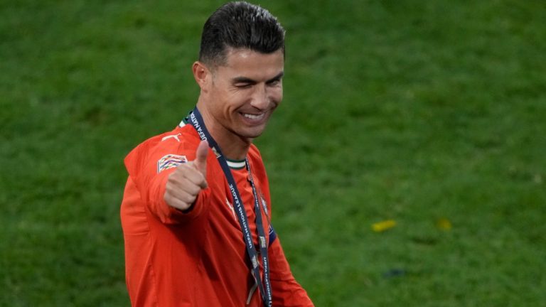 Cristiano Ronaldo sheds tears of joy after Portugal’s Nations League triumph