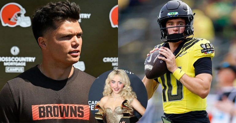 Browns’ Dillon Gabriel reacts to Sabrina Carpenter allegedly going on a date with Oregon QB Luke Moga
