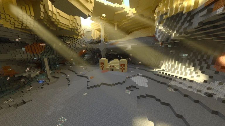 Minecraft player discovers desert temple inside cave