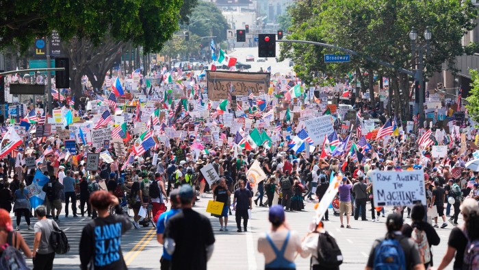 Thousands protest across US against Trump’s ‘authoritarian’ policies