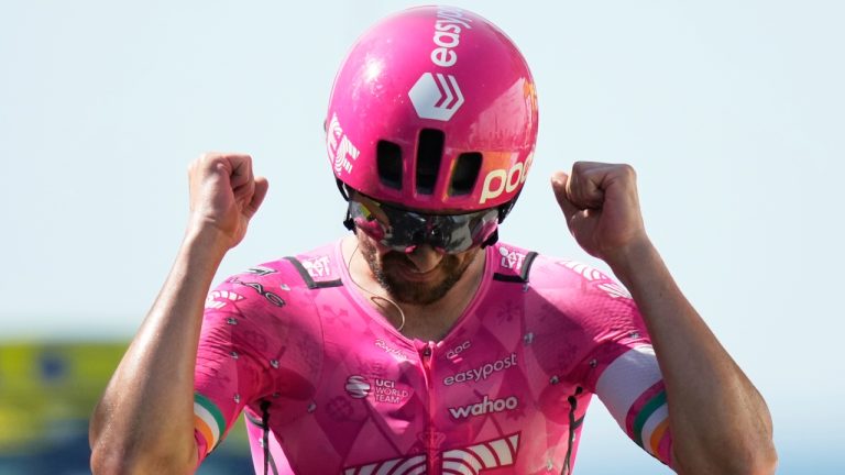 Healy wins sixth stage of Tour de France as van der Poel overtakes Pogacar