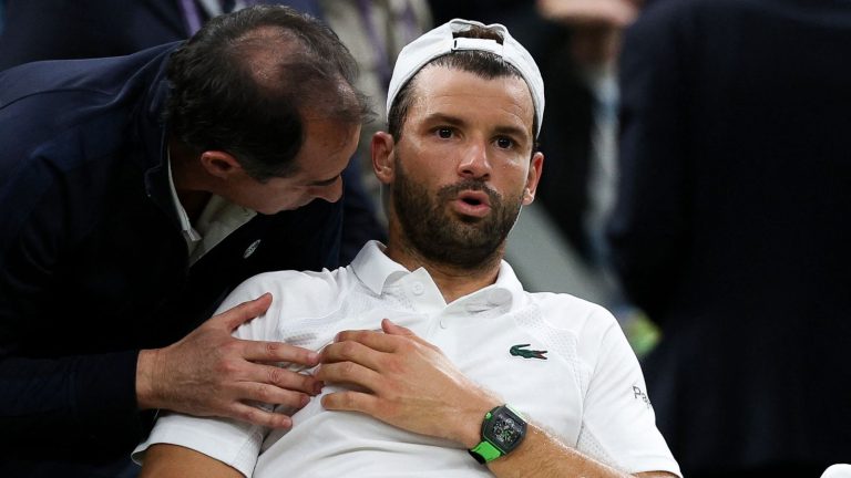Wimbledon: Jannik Sinner survives huge scare as Grigor Dimitrov retires injured while leading world No 1 by two sets | Tennis News