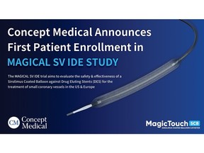Concept Medical Announces First Patient Enrollment in MAGICAL-SV IDE Trial, Expanding its Coronary Clinical Program Across the U.S. and Europe
